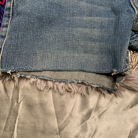 🌹Y2K VINTAGE TRUE RELIGION • Low Rise Stretch Cut Blue Denim Shorts - Picture 12 of 14